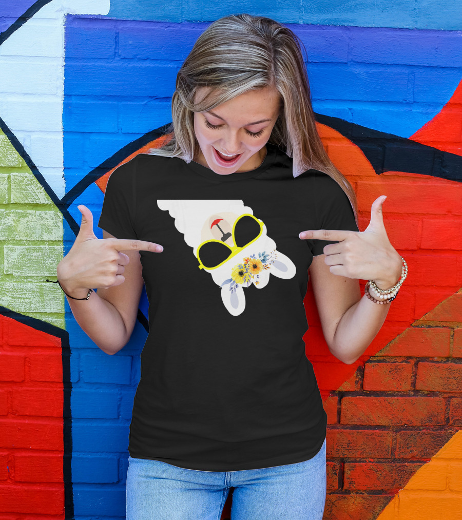 Llama Alpaca Cute Flower Sunglasses Hippie Umbrella T-Shirt