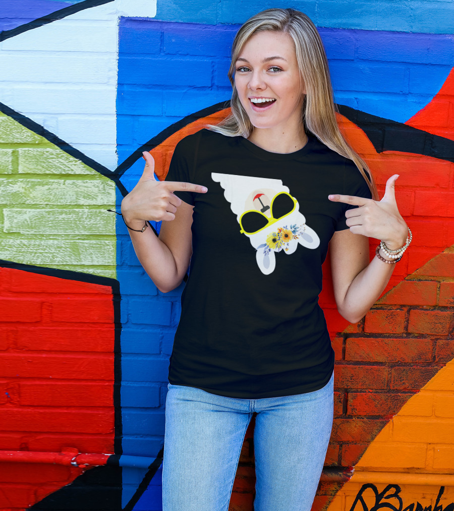 Llama Alpaca Cute Flower Sunglasses Hippie Umbrella T-Shirt