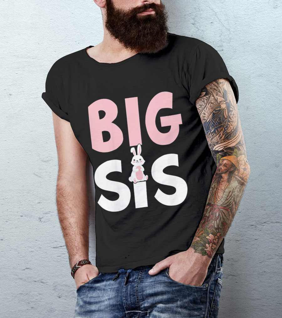 Big Sis Bunny Rabbit Kids Clothing T-Shirt