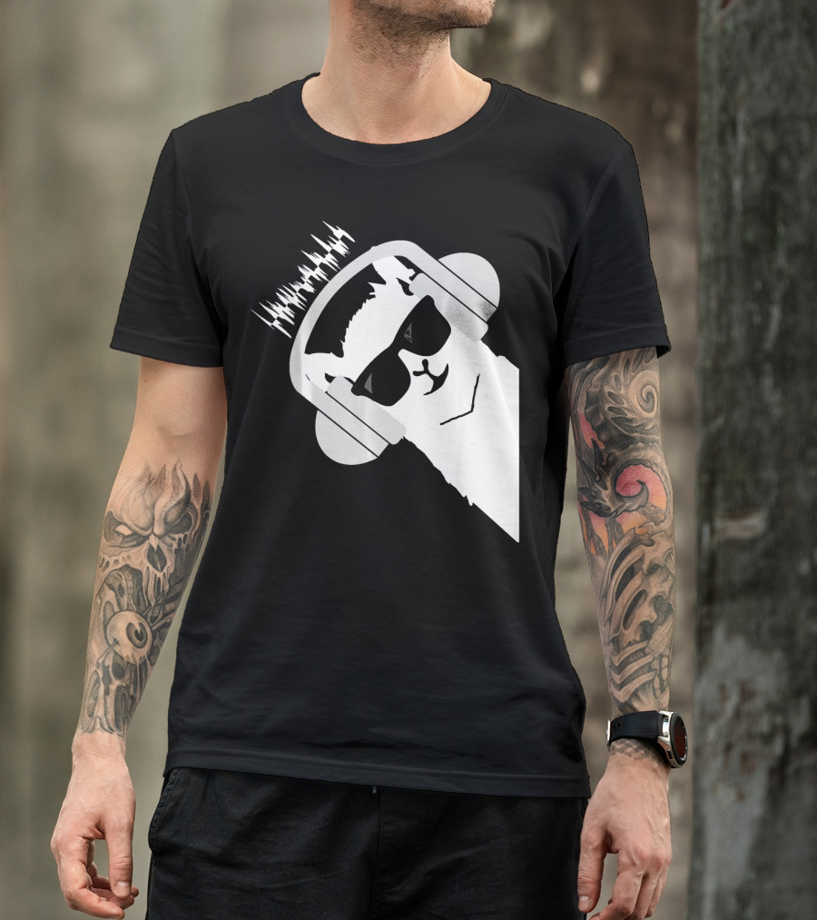 Llama Alpaca Musician Headphone Soundwave Sunglasses T-Shirt