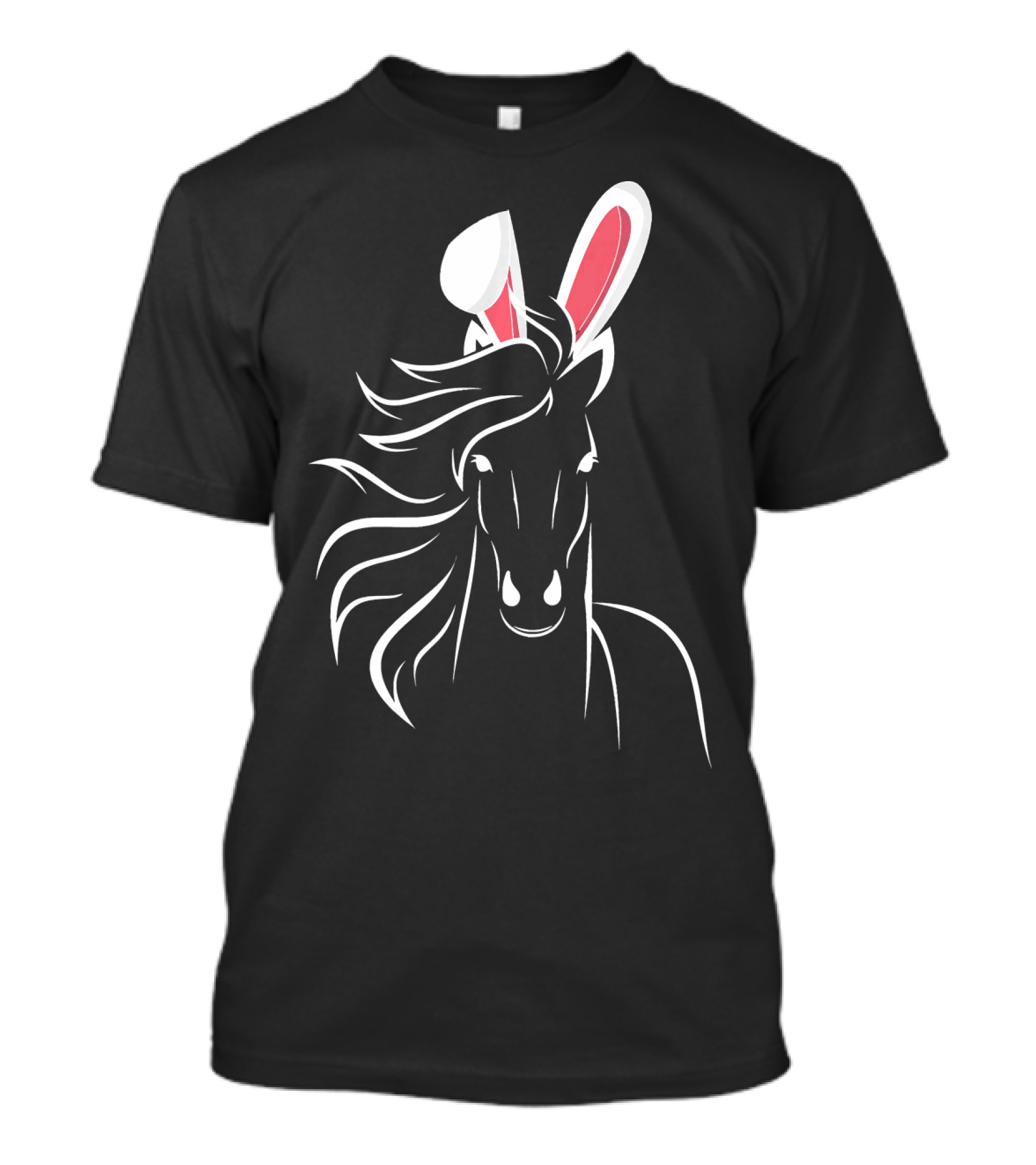 Horse With Bunny Ears Easter Teens T-Shirt