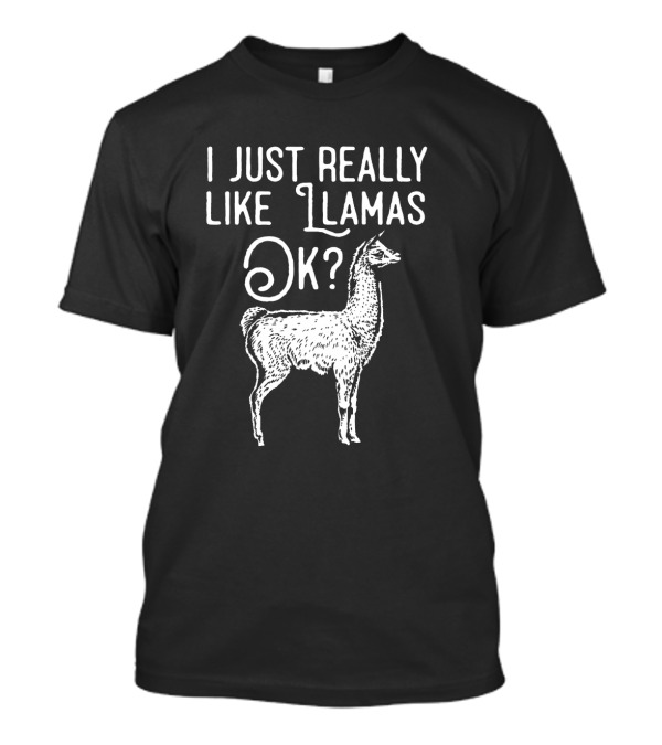 I Just Really Like Llamas Ok Vintage Alpaca T-Shirt