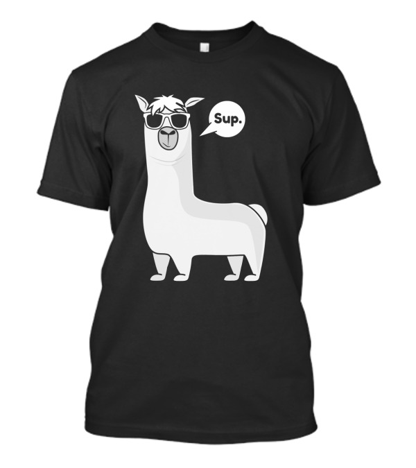 Llama Saying Sup For Alpaca Lovers With Cool Sunglasses T-Shirt