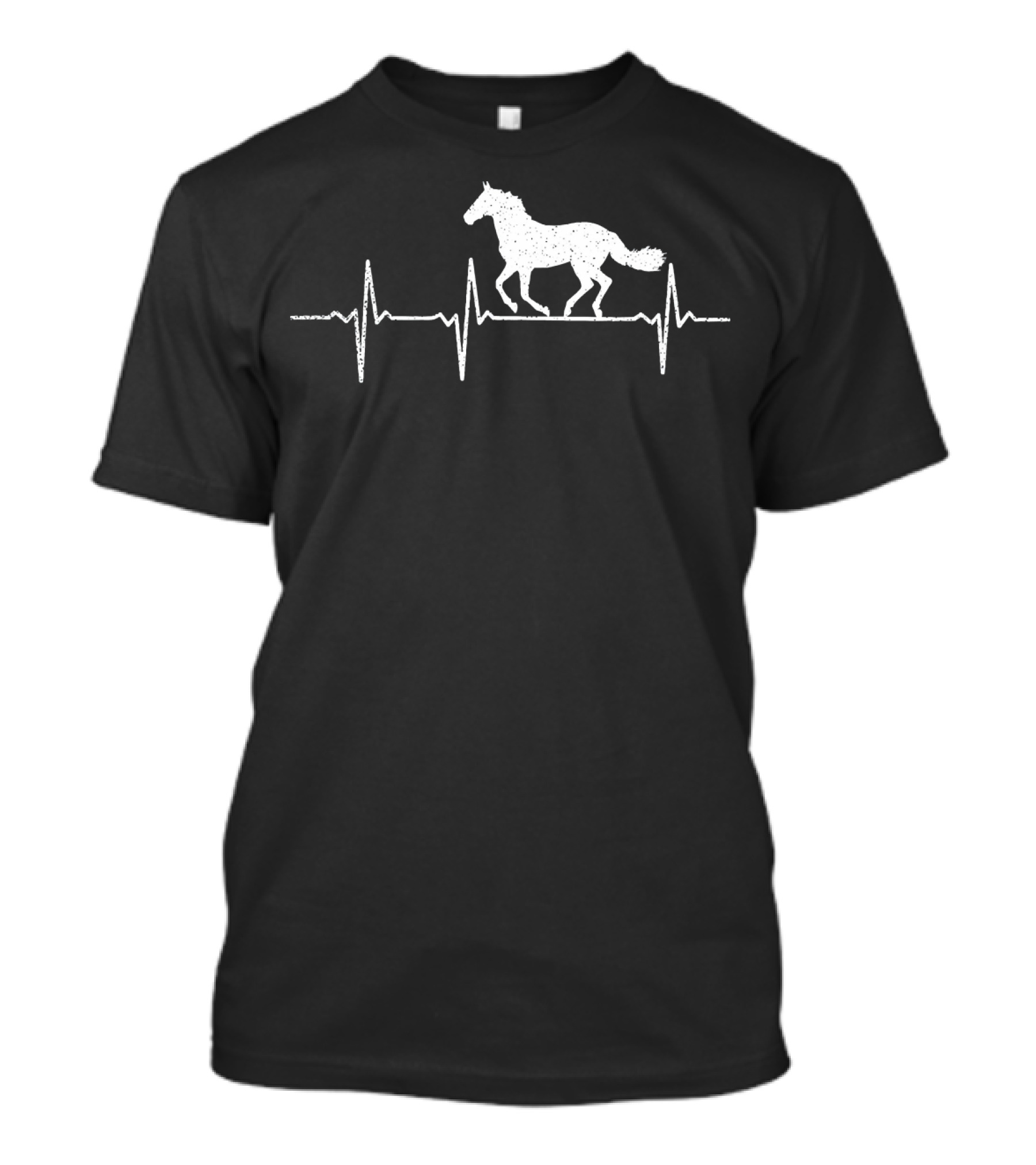 Jumping Horse Heartbeat ECG Equestrian Pulse T-Shirt