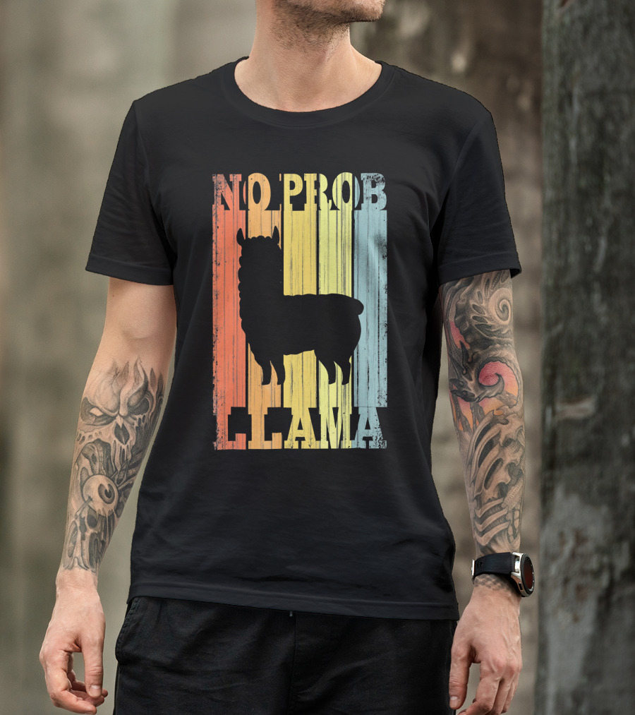 No Prob Llama Retro Vintage T-Shirt