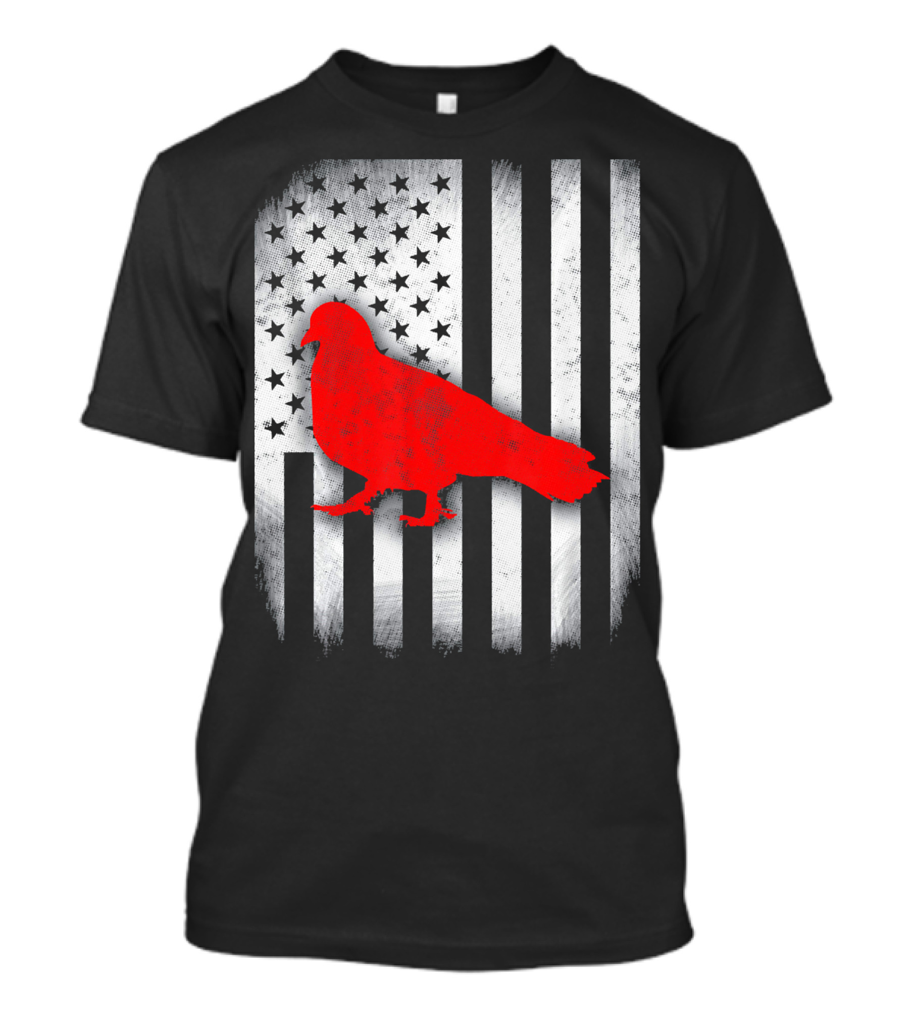 Pigeon Bird American Flag T-Shirt