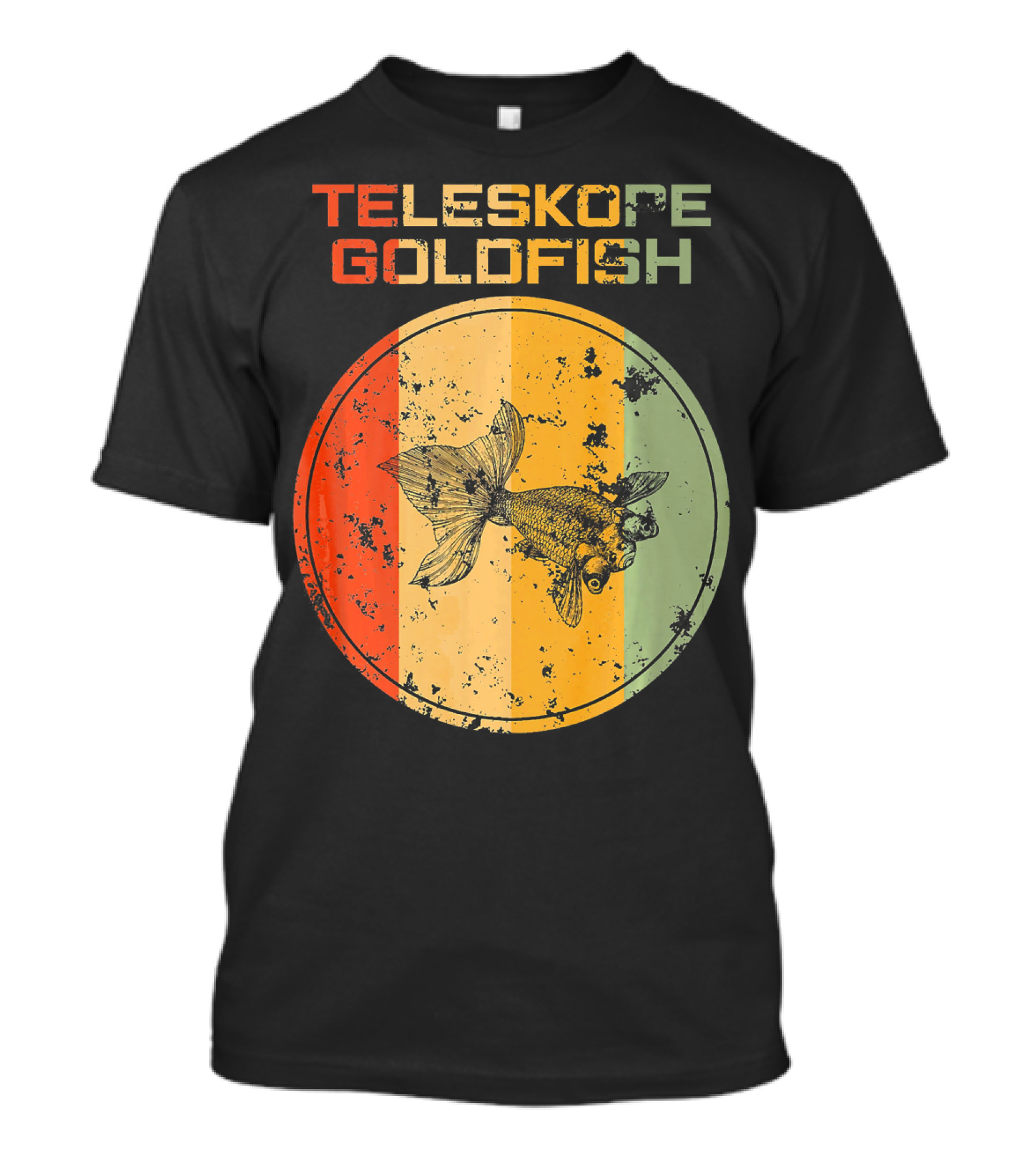 Teleskope Goldfish Retro Distressed Circular T-Shirt