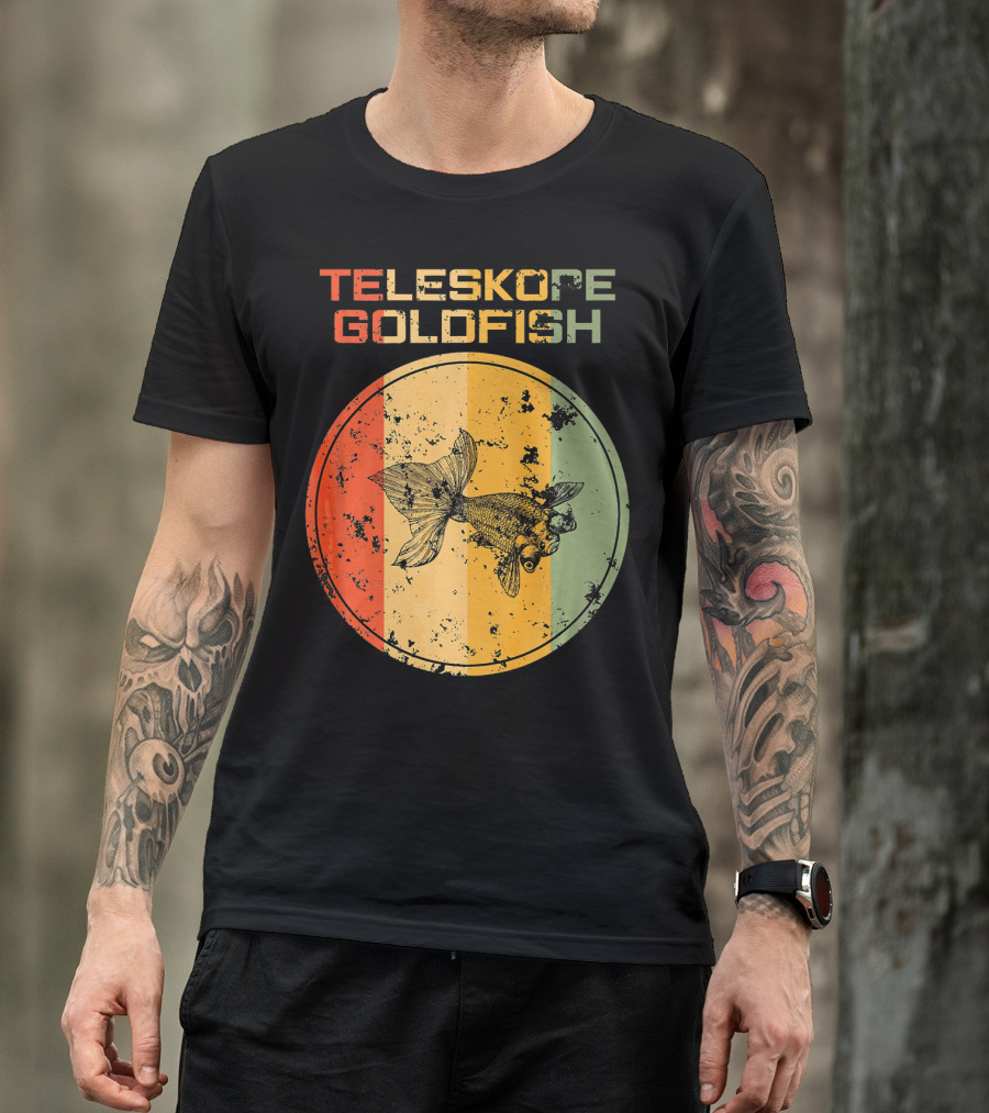 Teleskope Goldfish Retro Distressed Circular T-Shirt