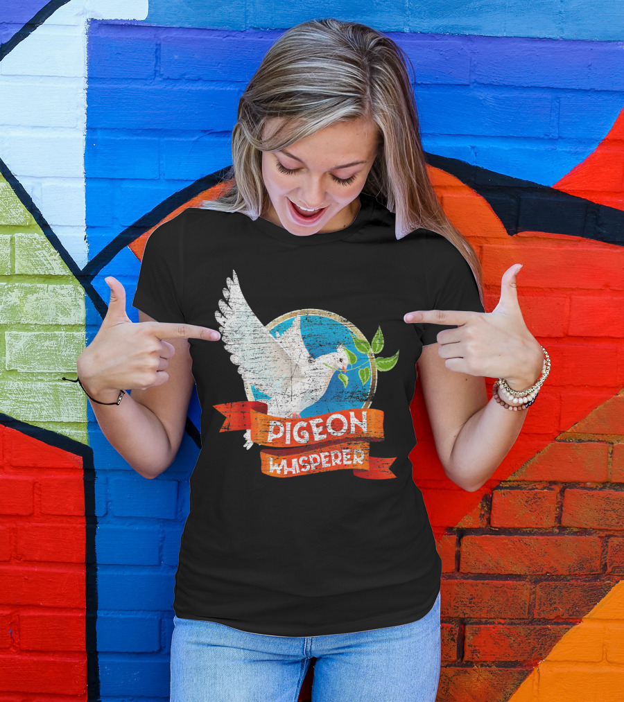 Pigeon Whisperer Dove With Olive Branch T-Shirt