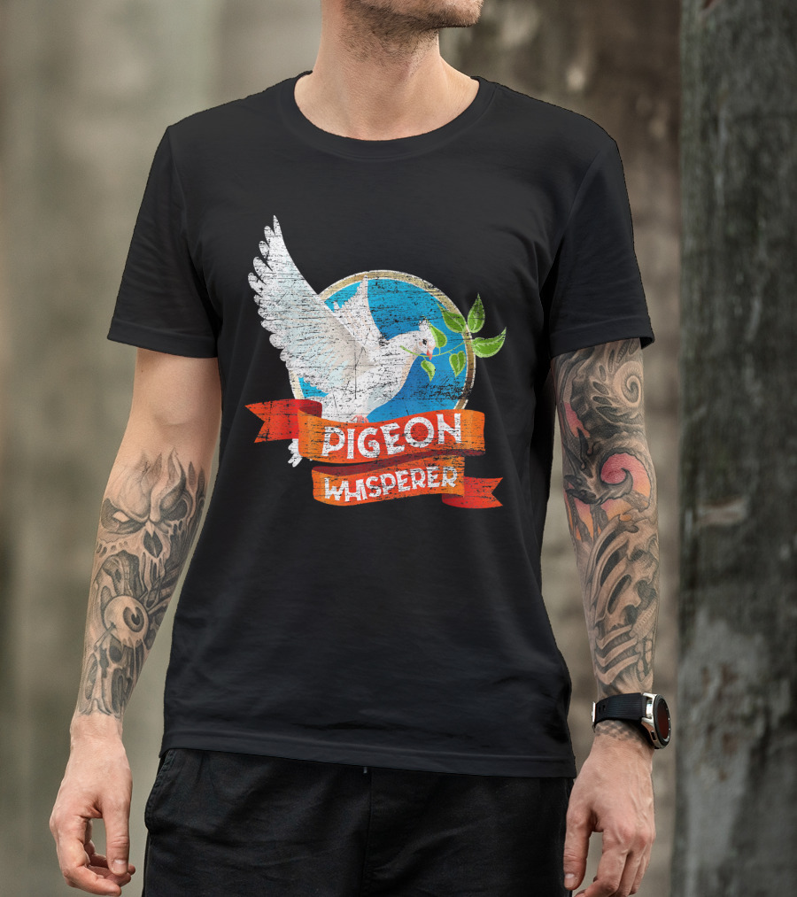 Pigeon Whisperer Dove With Olive Branch T-Shirt