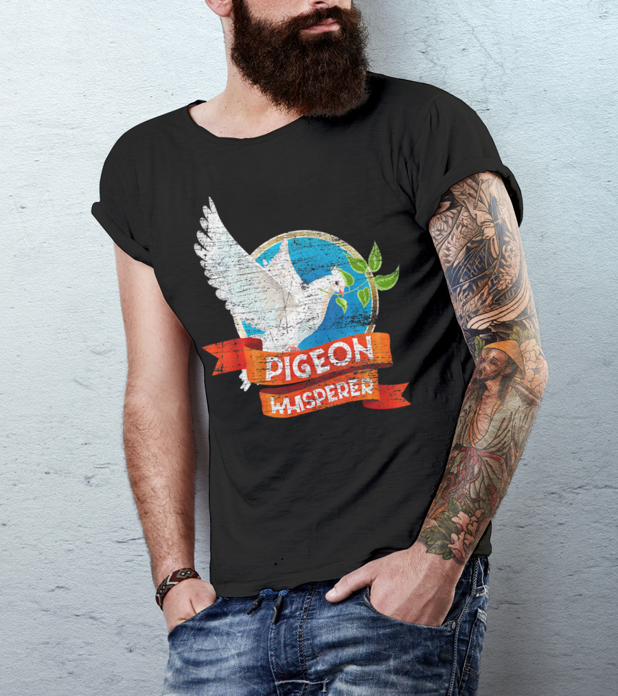 Pigeon Whisperer Dove With Olive Branch T-Shirt