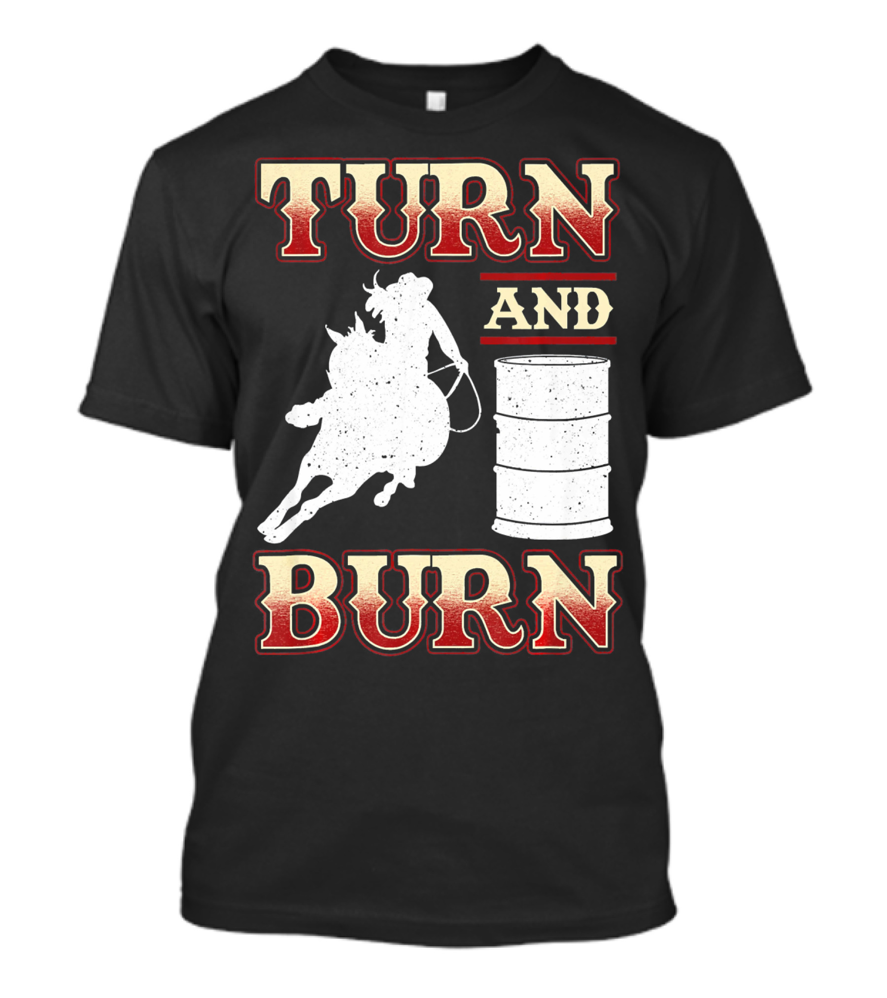 TURN AND BURN BARREL RACING WITH HORSE AND RIDER ICONIC T-Shirt