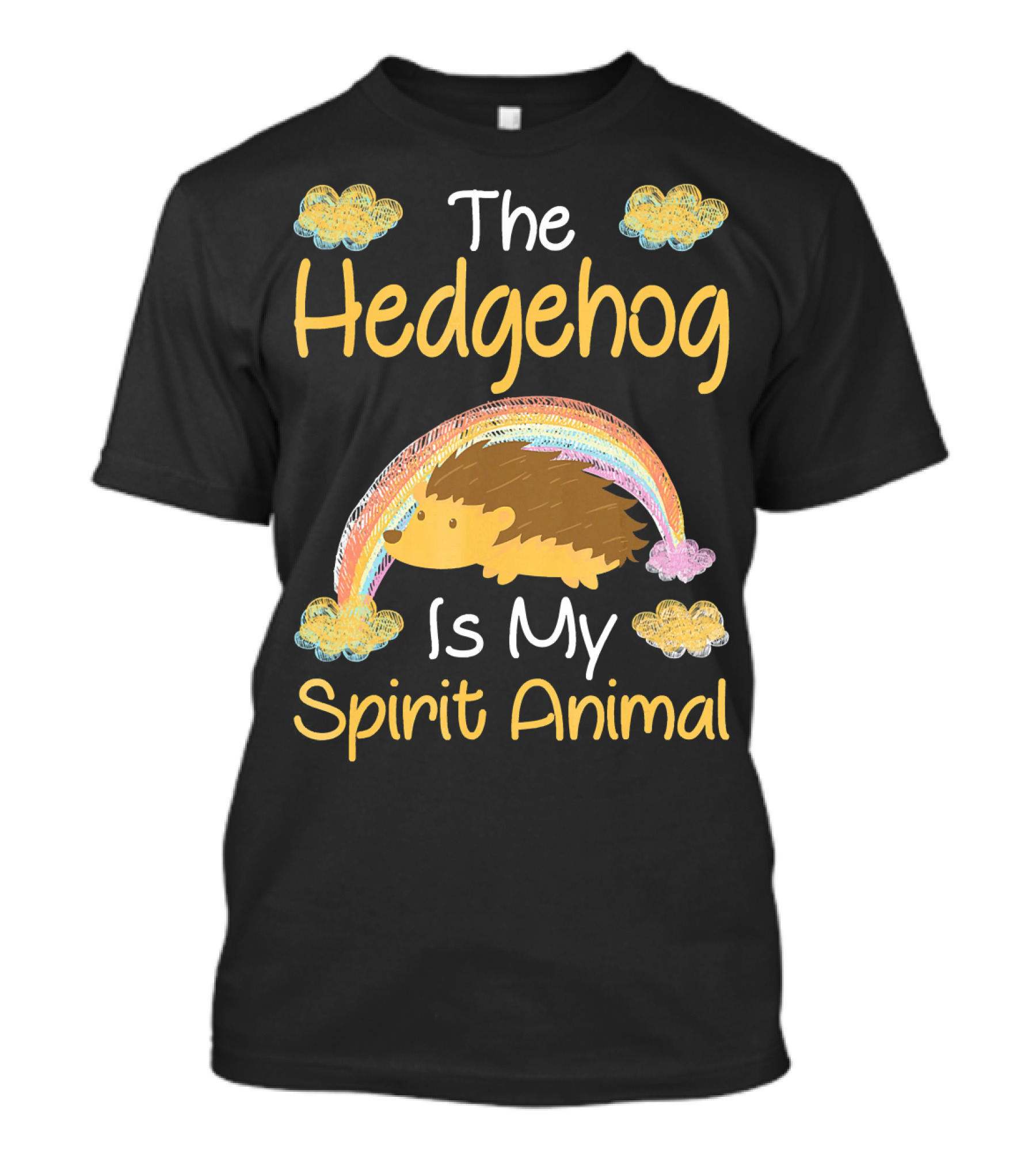The Hedgehog Is My Spirit Animal Rainbow Clouds T-Shirt