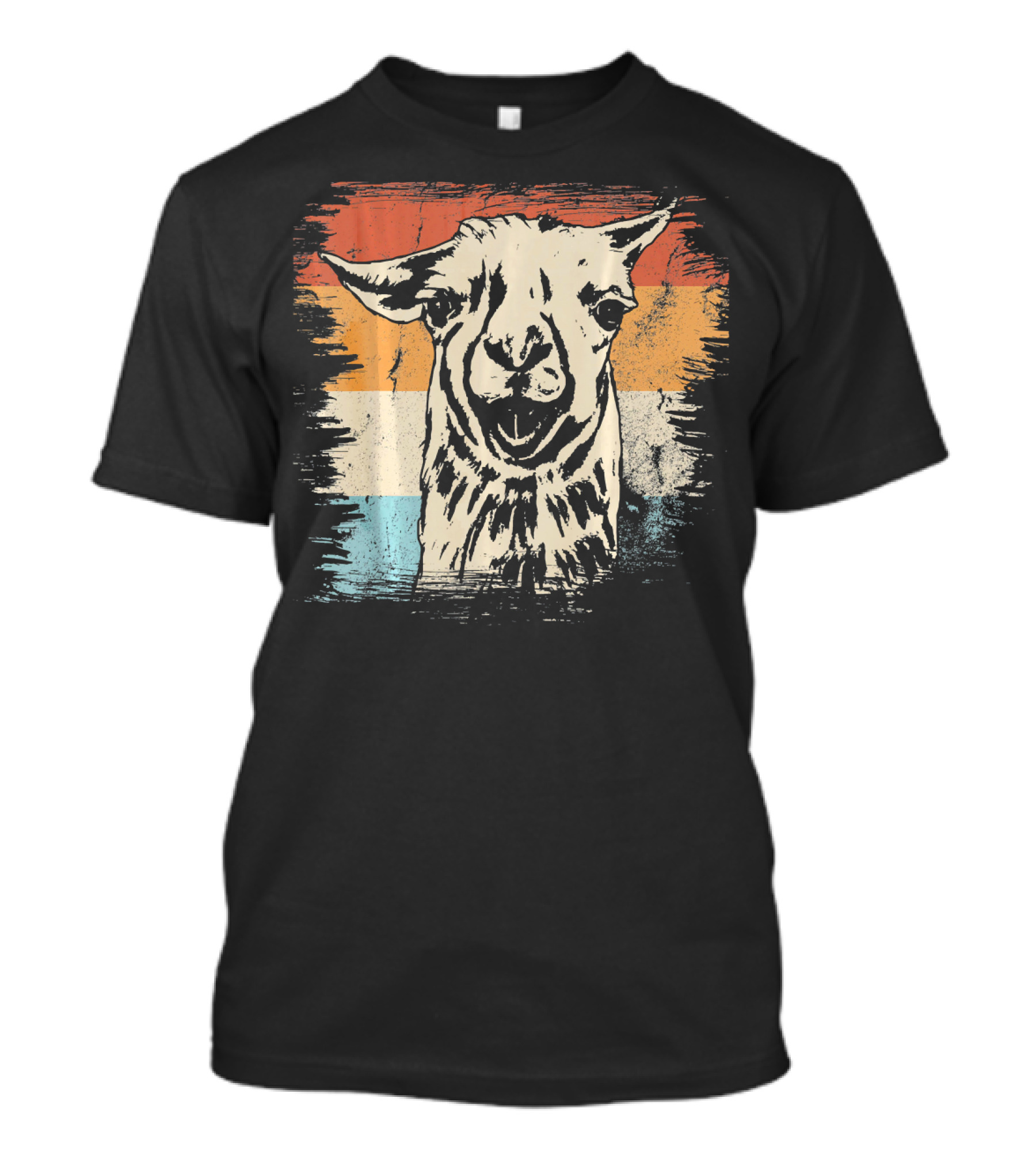 Pet Alpaca Animal Lover Llama Retro Stripes T-Shirt