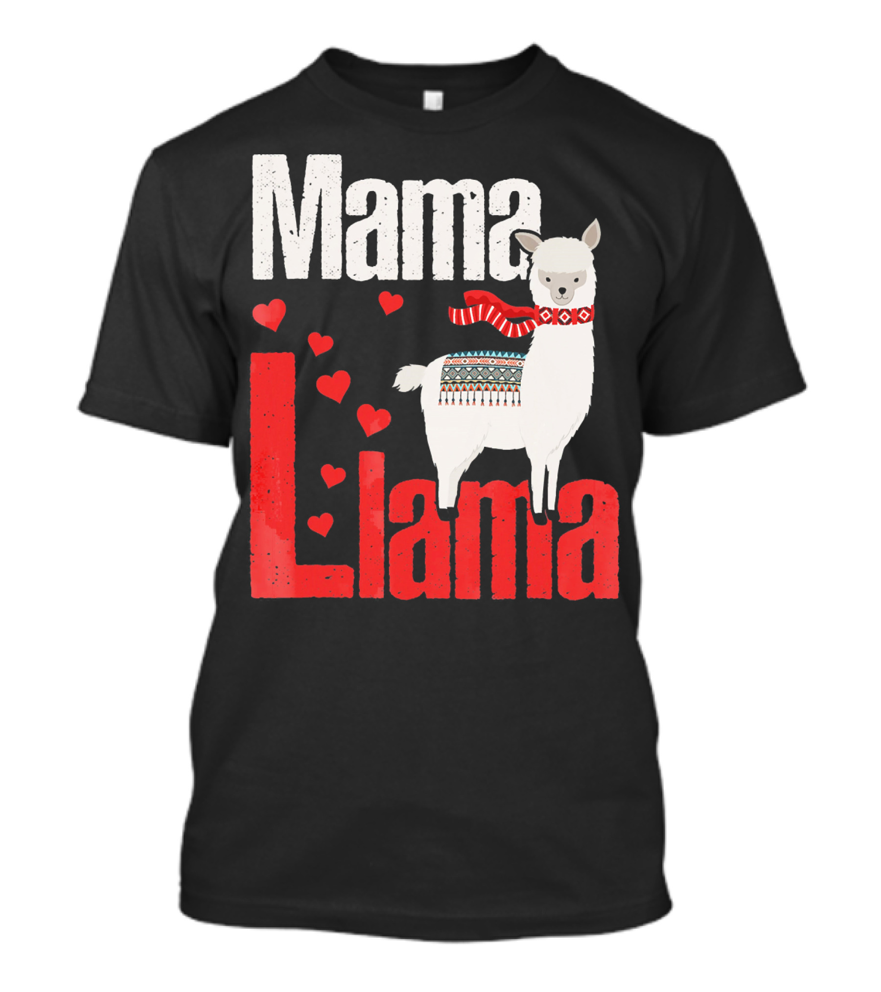 Mama Llama Family Heart Love T-Shirt