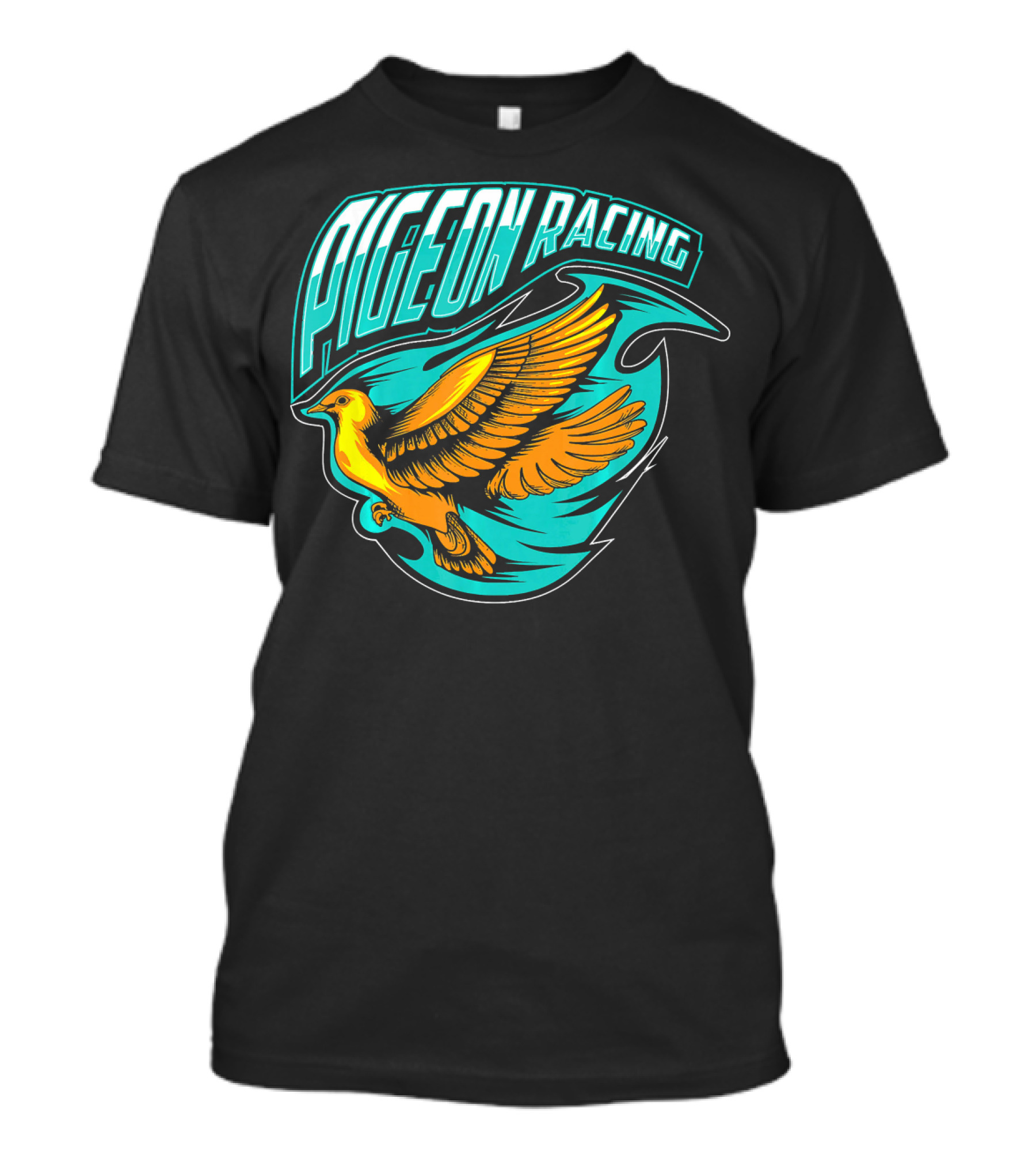 Pigeon Racing Classic Bird Racers High-Speed Flight Emblem T-Shirt