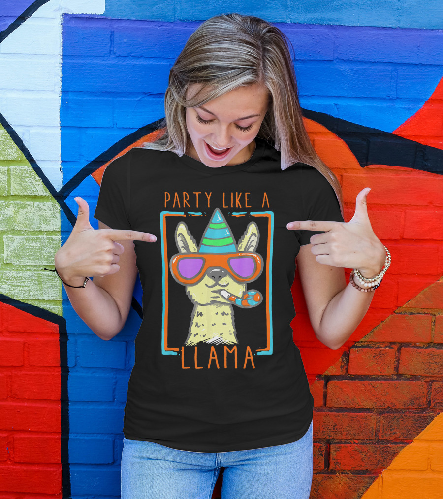 Party Like A Llama Birthday Celebration Fun T-Shirt