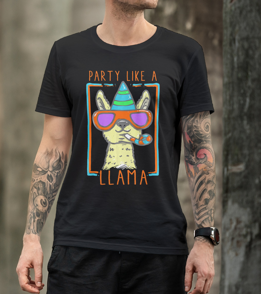 Party Like A Llama Birthday Celebration Fun T-Shirt