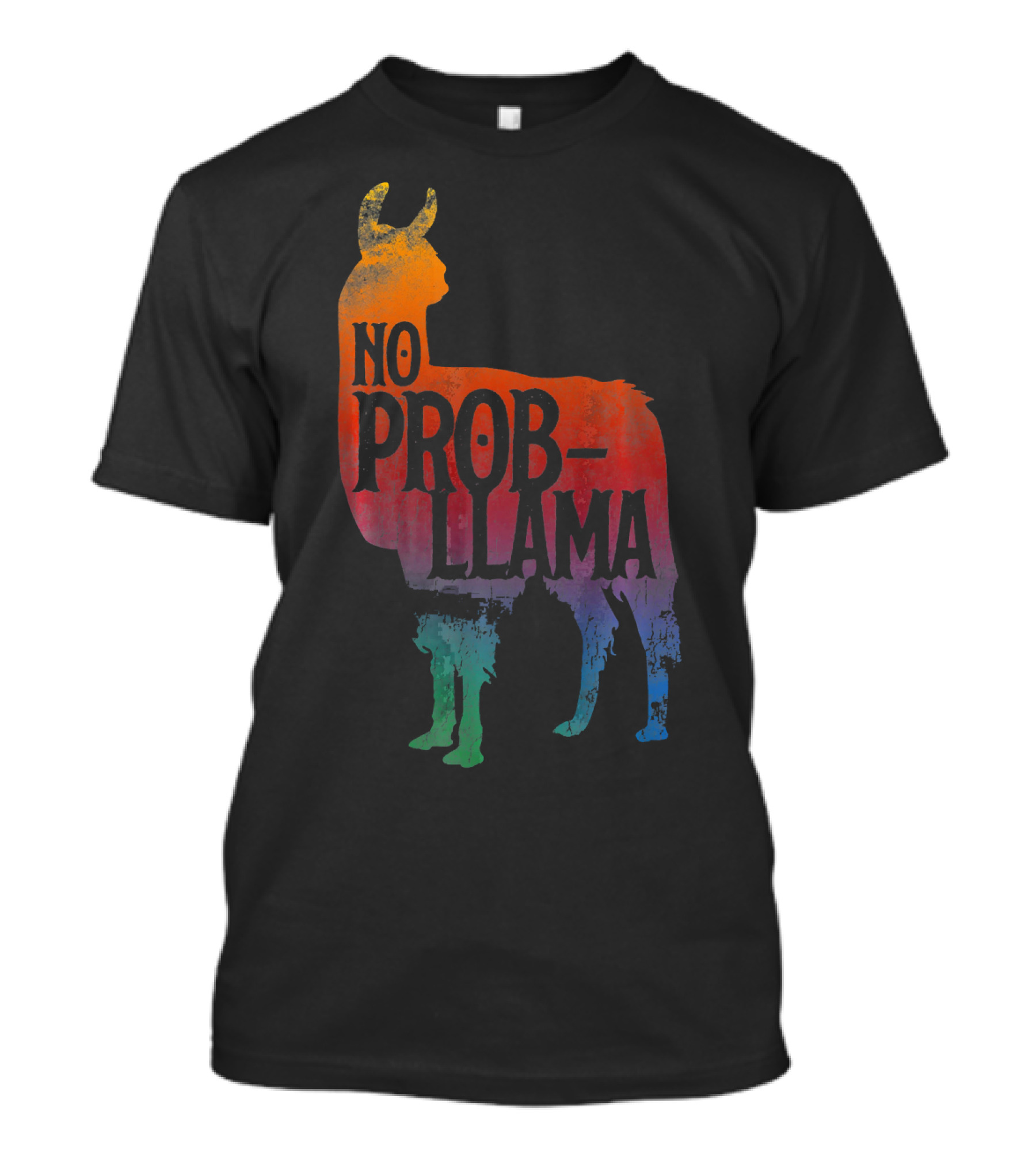 No Prob Llama Rainbow Silhouette Kids Adult Cos T-Shirt