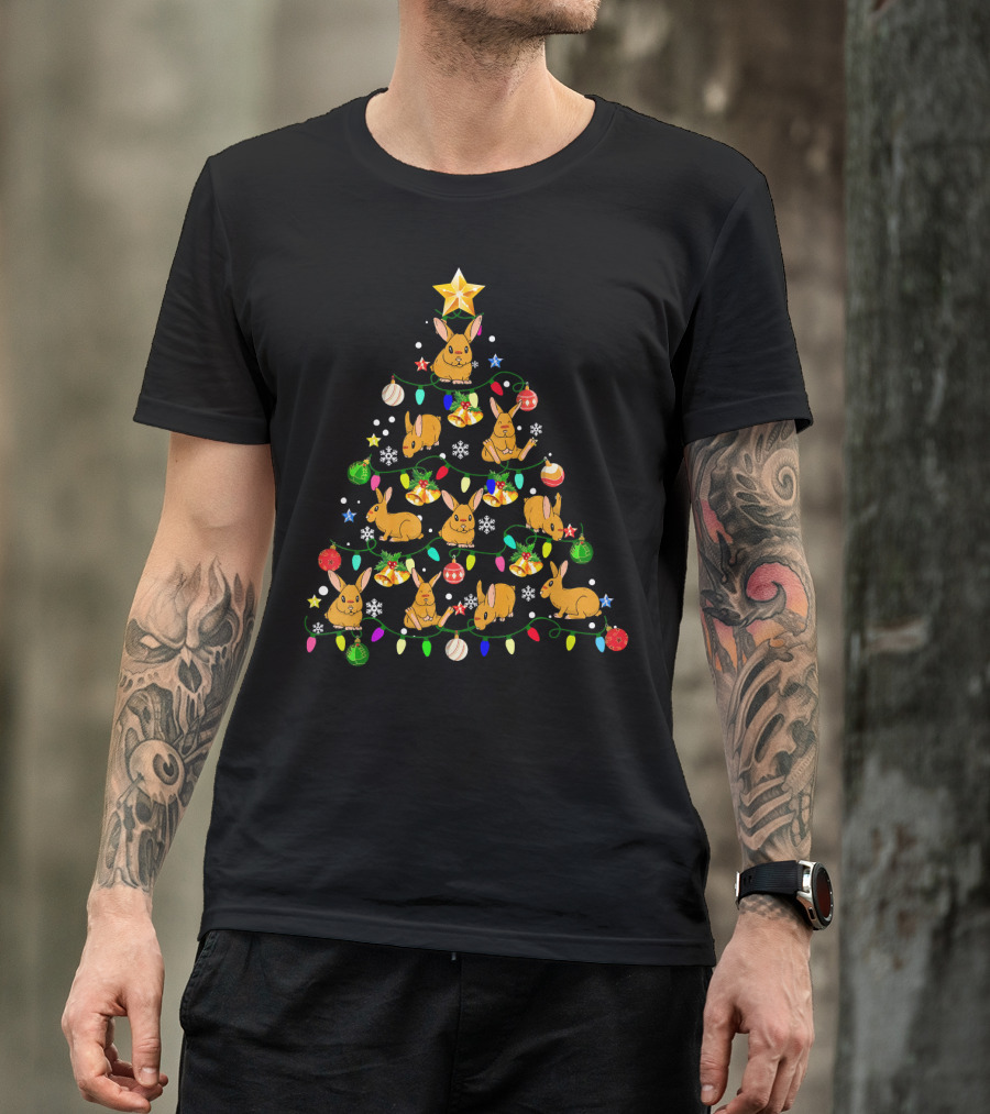 Rabbit Bunny Christmas Tree Ornament Festive Delight T-Shirt