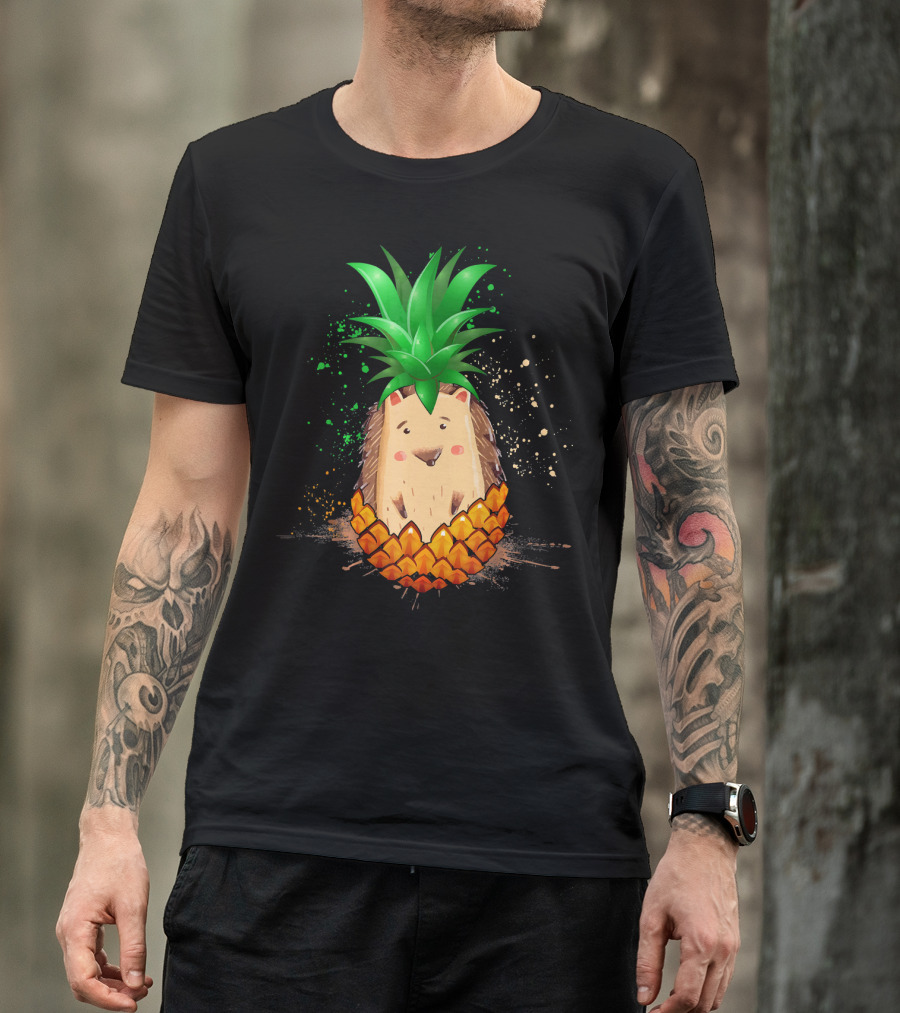 Pinehog Hedgehog Pineapple Summer Vacation Fun T-Shirt