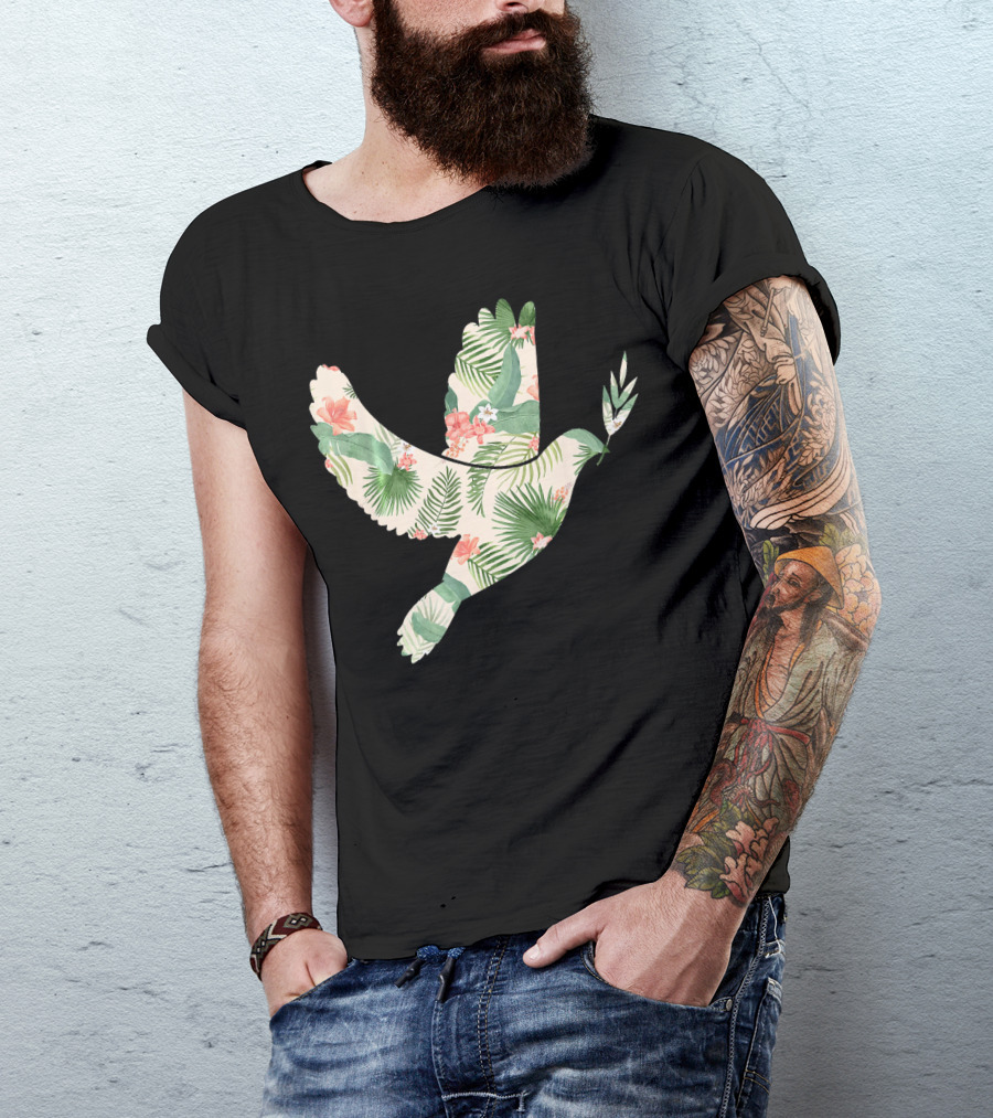 Pigeon Flower Tropical Dove T-Shirt