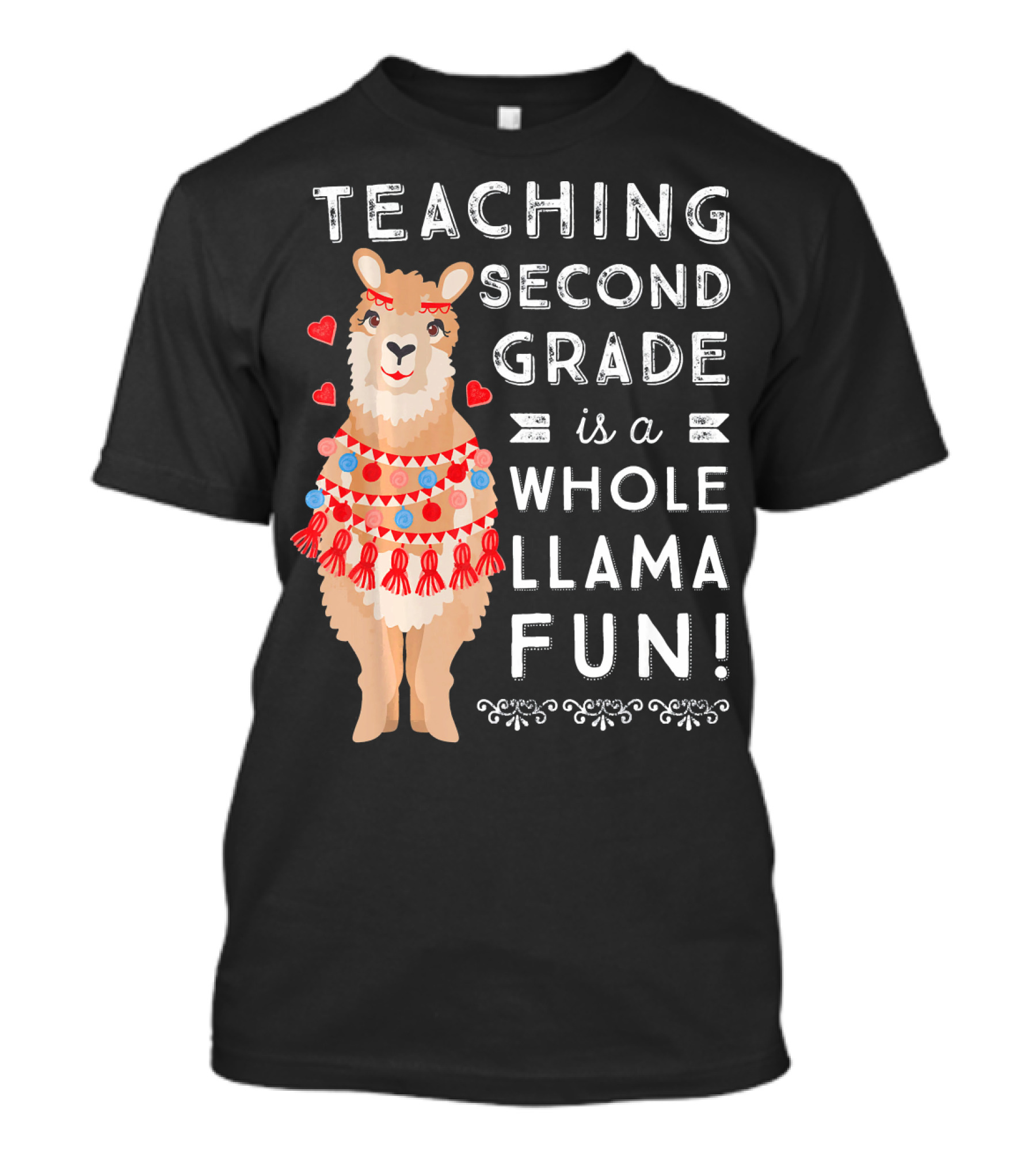 Teaching Second Grade Is A Whole Llama Fun T-Shirt