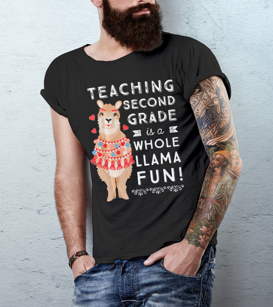 Teaching Second Grade Is A Whole Llama Fun T-Shirt