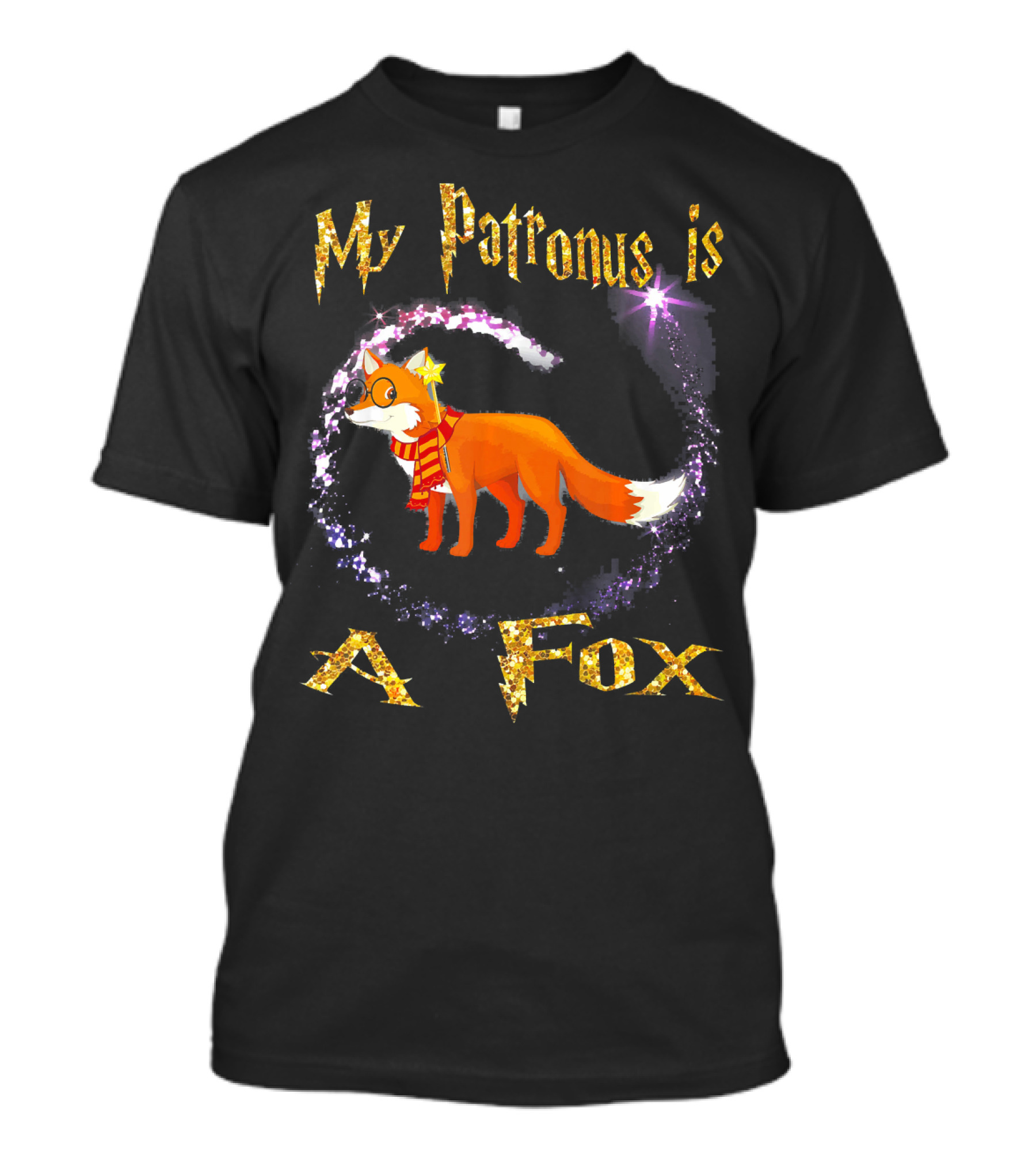 My Patronus Is A Fox Inspired By Magic Sparkle Fox With Scarf T-Shirt