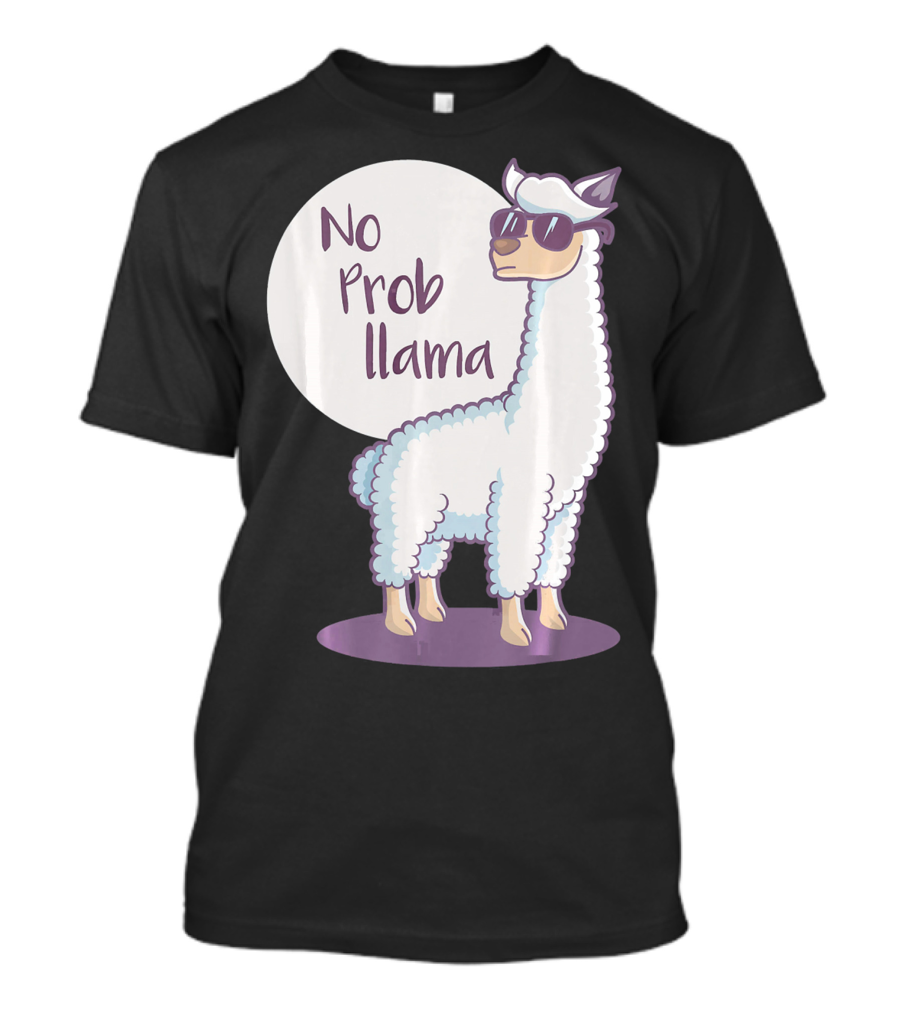 No Prob Llama Cute Funny Cool Alpaca With Sunglasses T-Shirt
