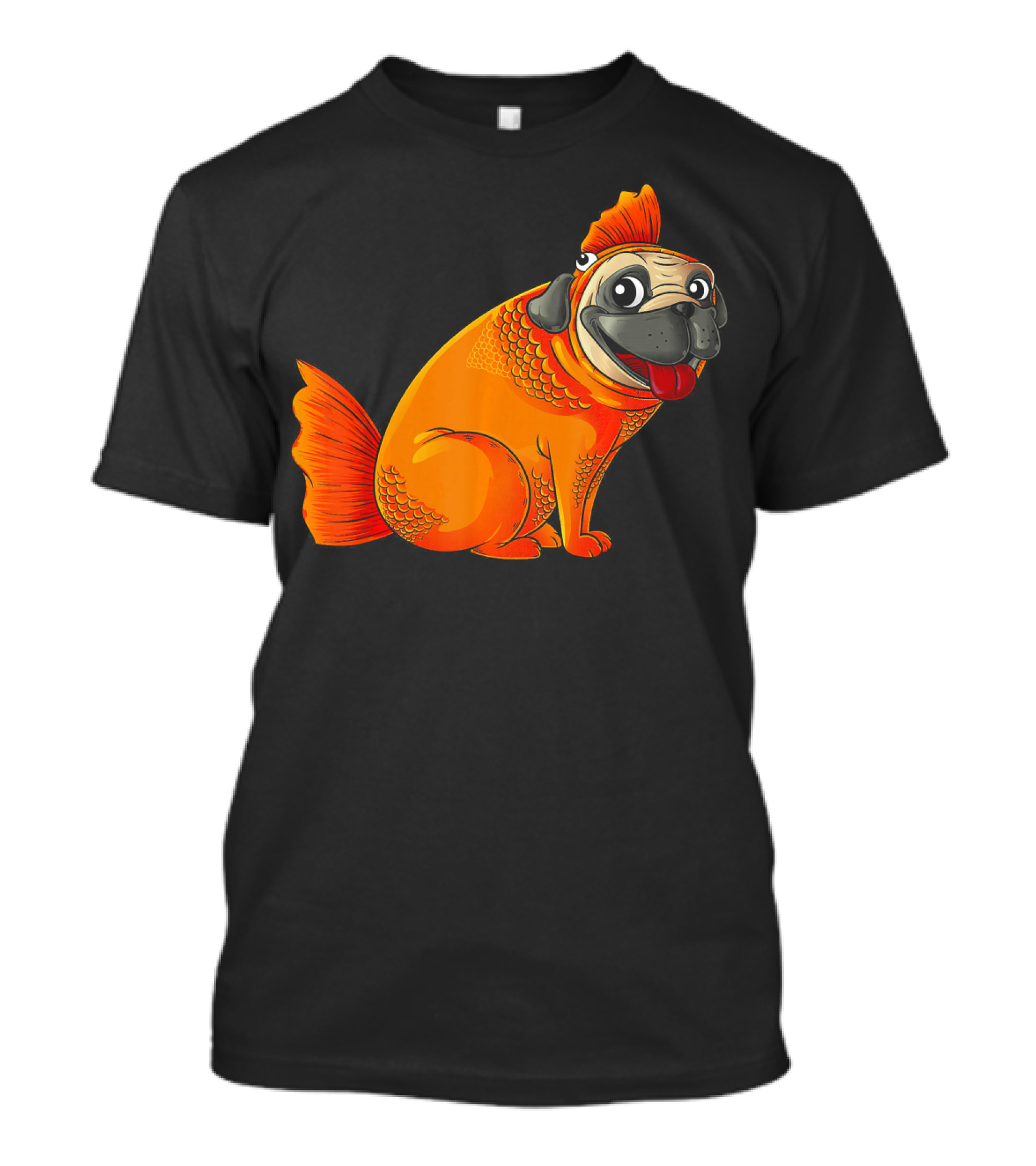 Pug Goldfish Fusion Cute Love Pets Land Water T-Shirt