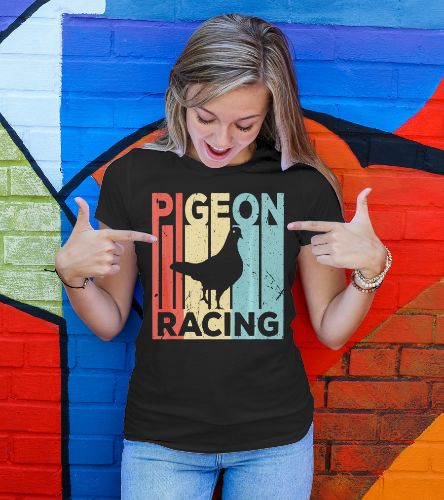 Pigeon Racing Retro Silhouette Vintage Colors T-Shirt