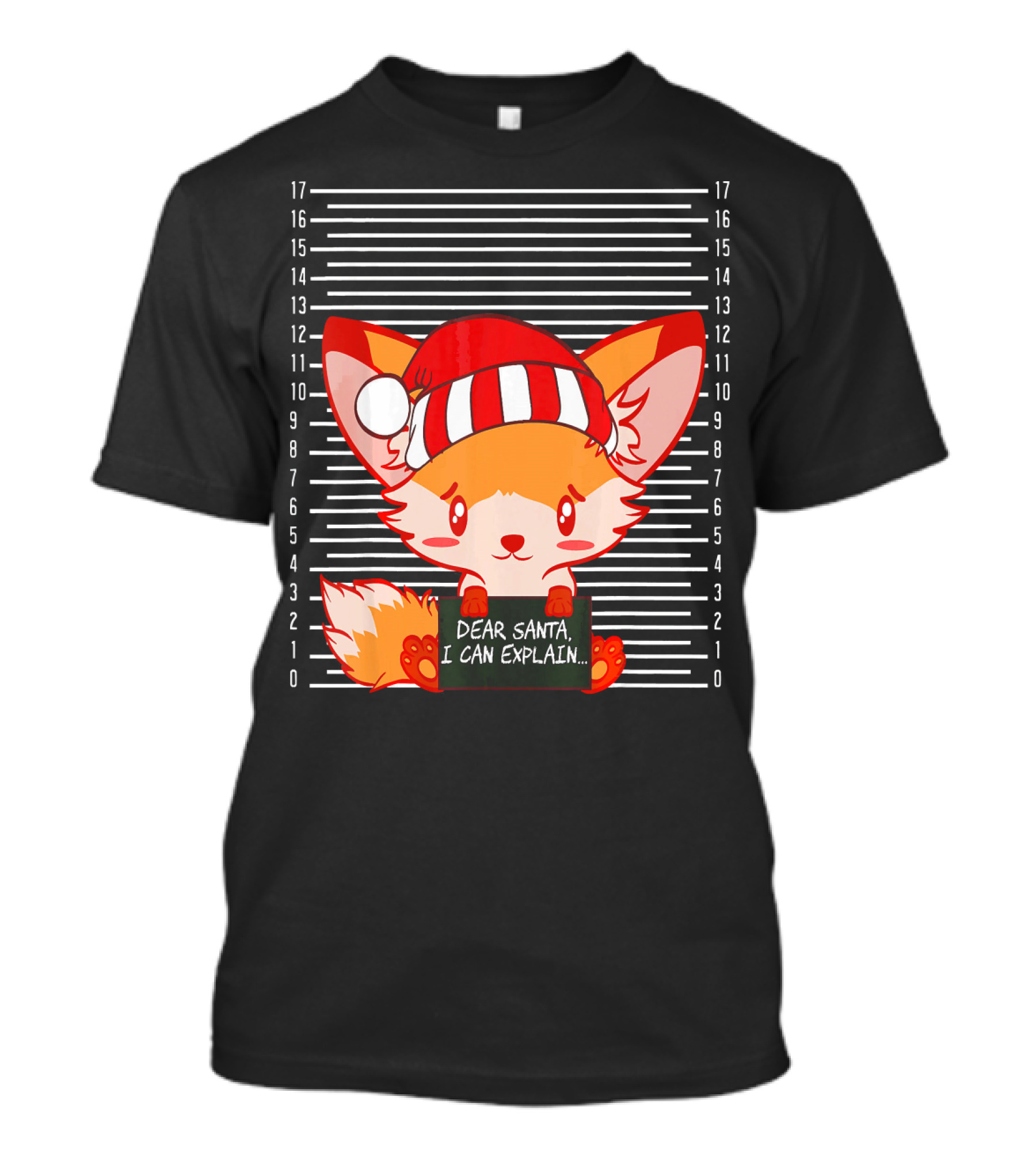 Dear Santa I Can Explain Fox Mugshot Lineup T-Shirt