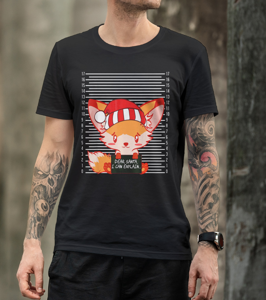 Dear Santa I Can Explain Fox Mugshot Lineup T-Shirt