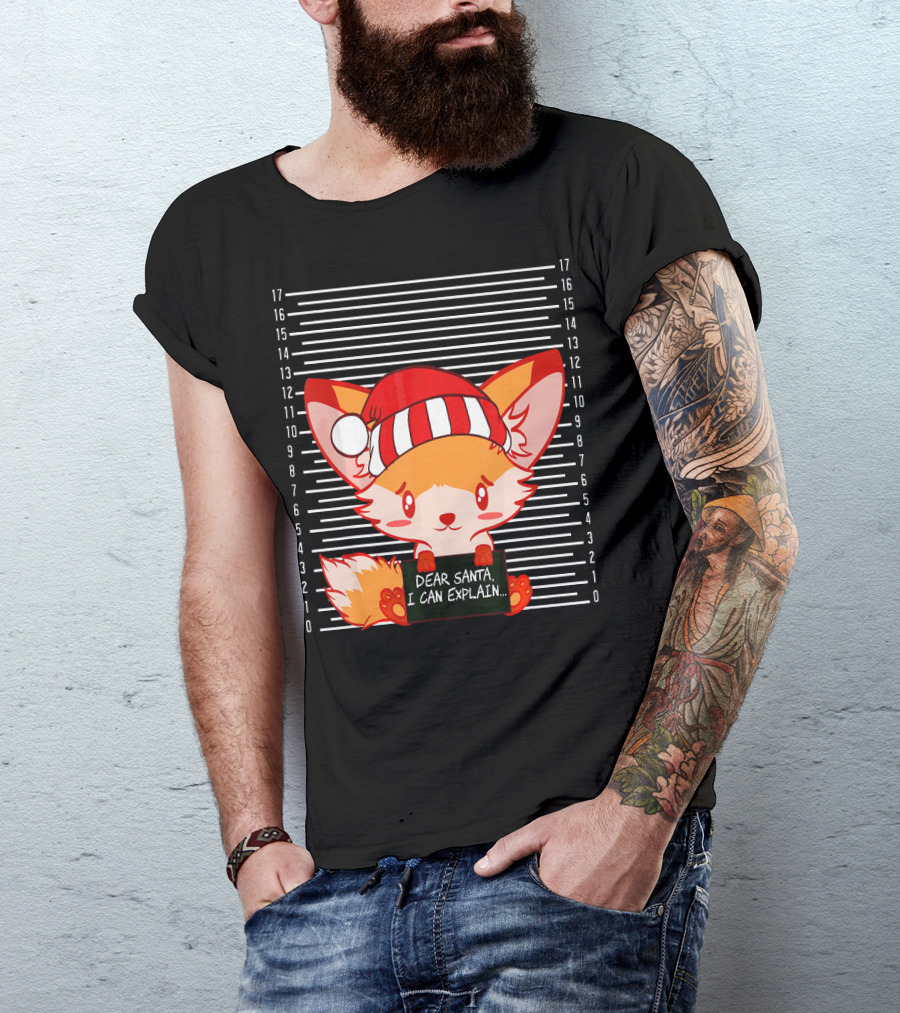 Dear Santa I Can Explain Fox Mugshot Lineup T-Shirt