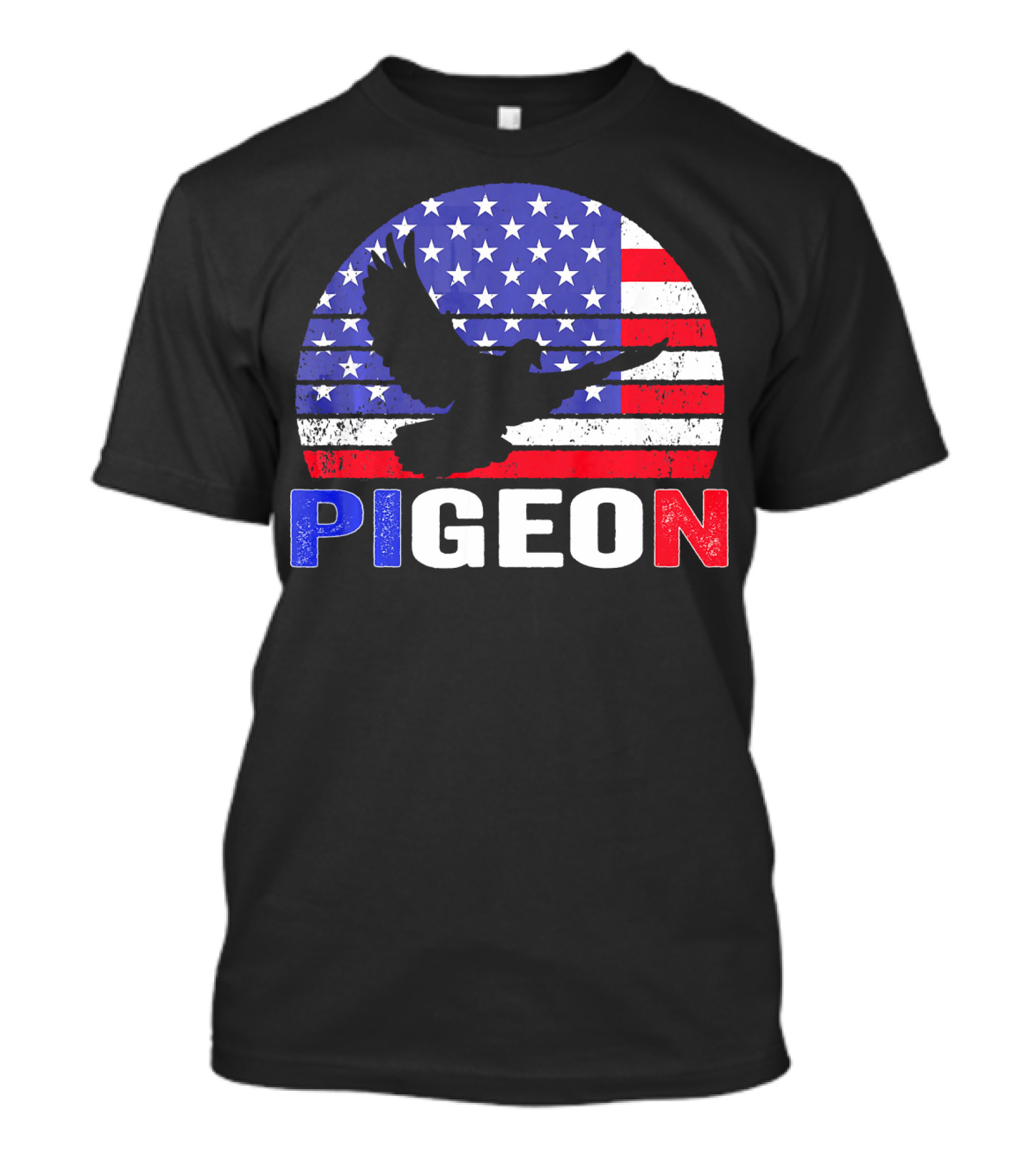 Pigeon American Flag Independence Day T-Shirt