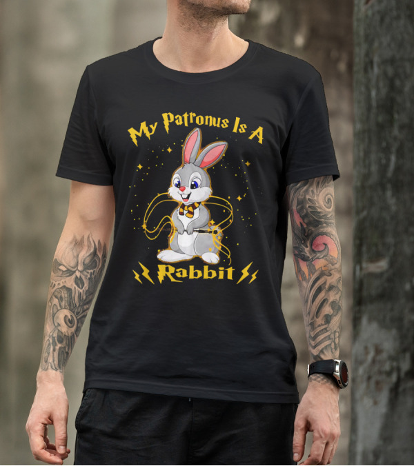 My Patronus Is A Rabbit Magic Bunny Fantasy Charm T-Shirt