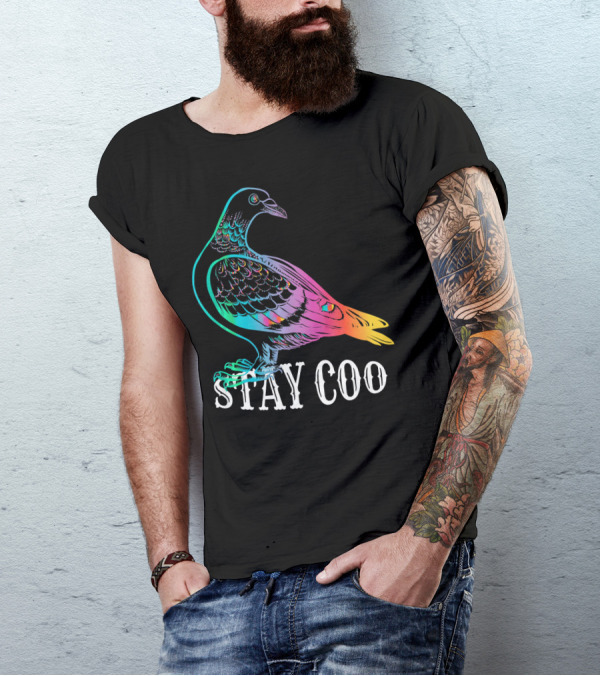 Stay Coo Rainbow Pigeon Funny Love Birds T-Shirt