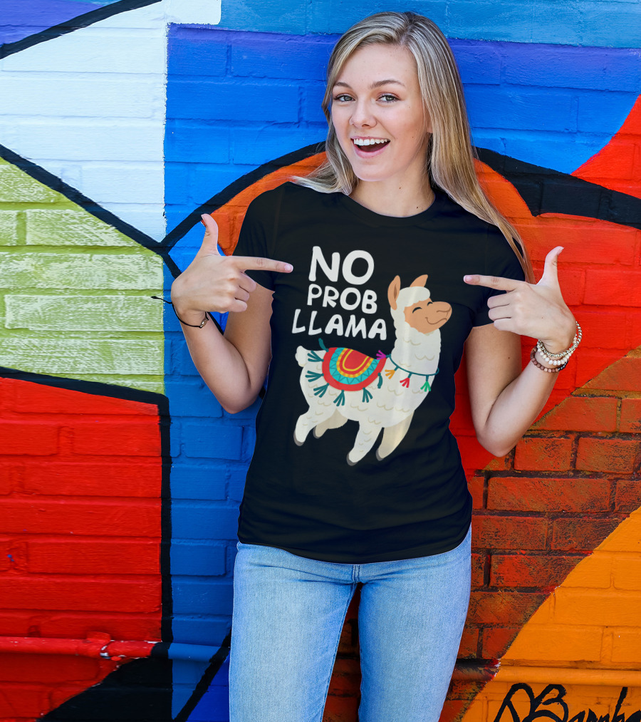 No Prob Llama Llama Colorful Blanket T-Shirt