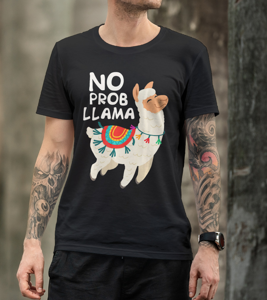 No Prob Llama Llama Colorful Blanket T-Shirt
