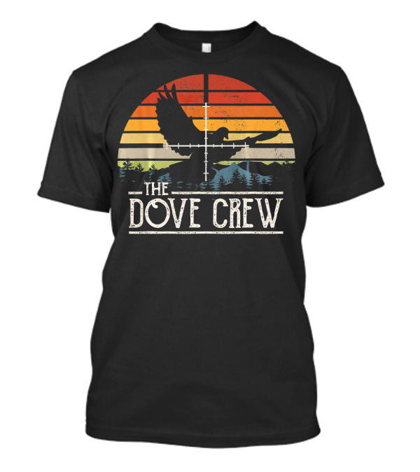 The Dove Crew Vintage Sunset Crosshairs Forest Scene T-Shirt