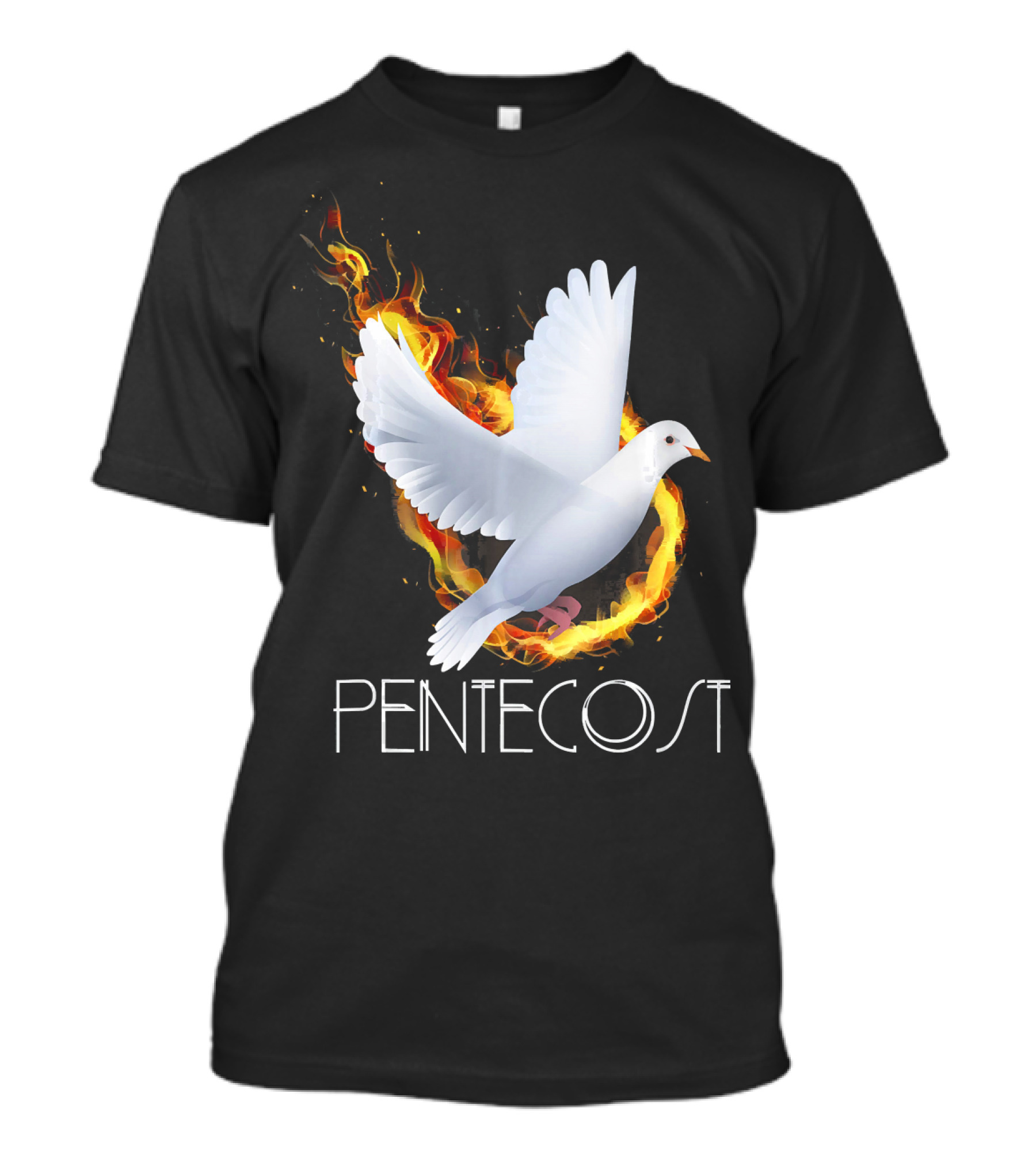 Pentecost Dove Tongues Of Fire Flame Hol Spirit T-Shirt