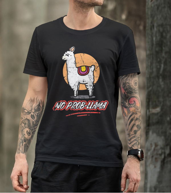 No Prob Llama Alpaca Moon T-Shirt