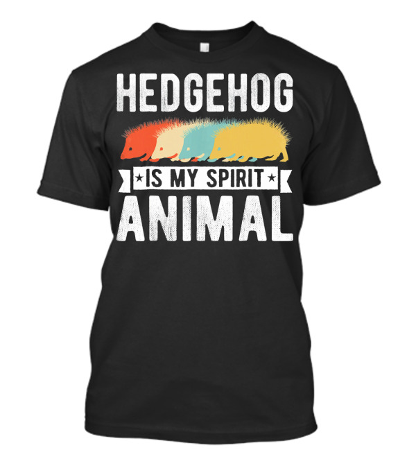 Hedgehog Is My Spirit Animal Vintage Colorful T-Shirt