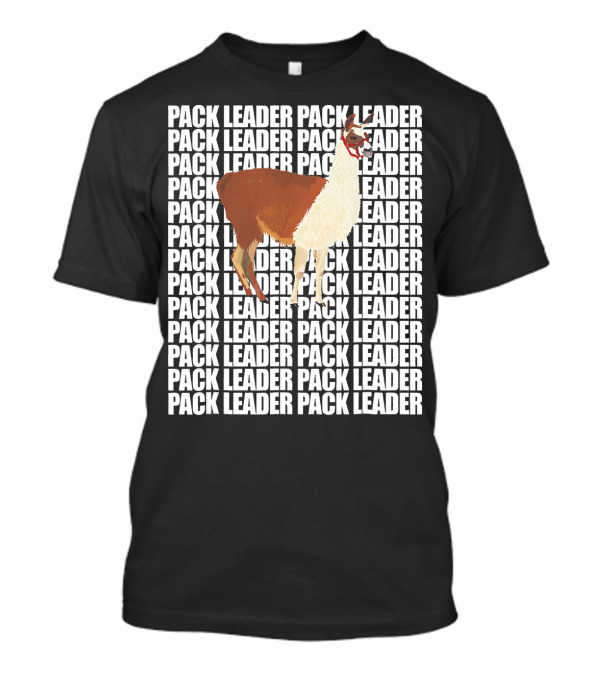 Pack Leader Funny Cute Llama Repeated Background T-Shirt