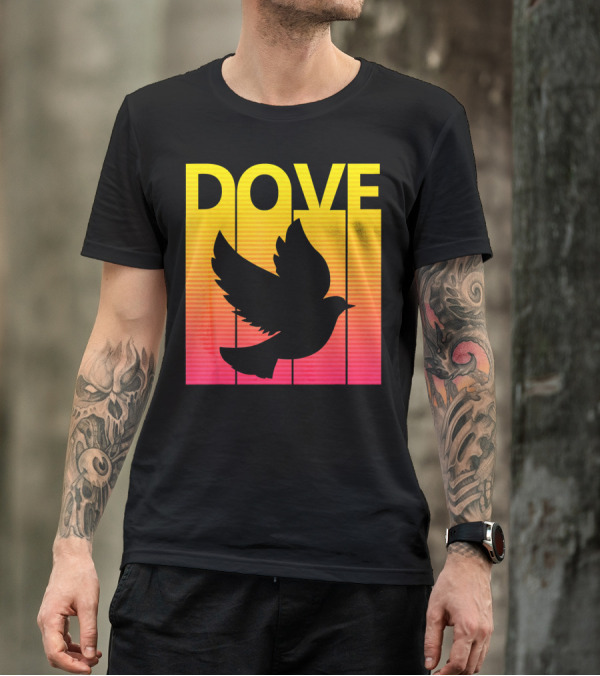 Spooky Dove Bird Retro Sunset T-Shirt