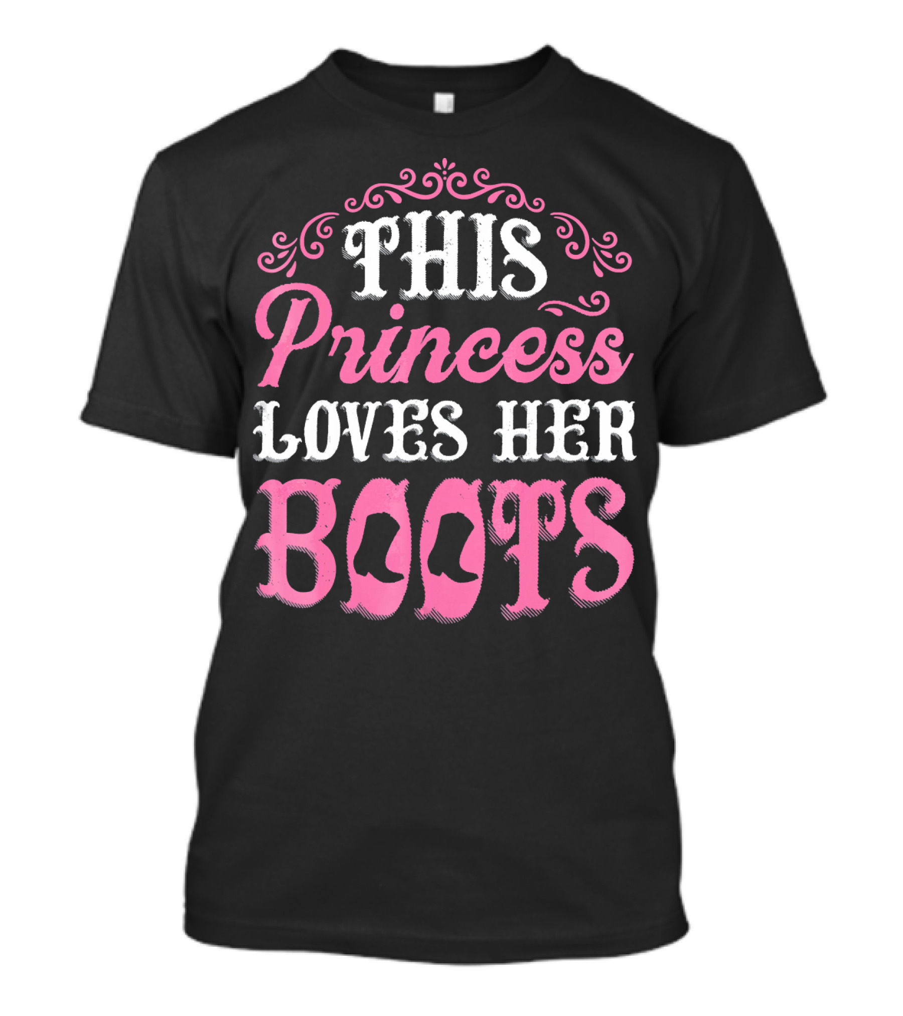 This Princess Loves Her Boots Vintage Decorative T-Shirt