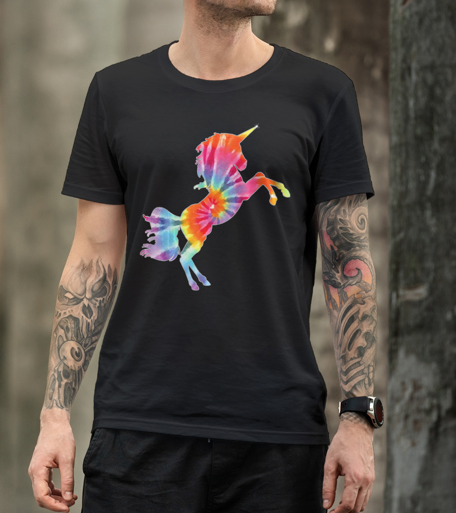 Tie Dye Rainbow Unicorn Magical Creature T-Shirt