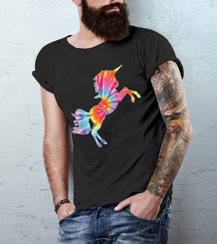 Tie Dye Rainbow Unicorn Magical Creature T-Shirt