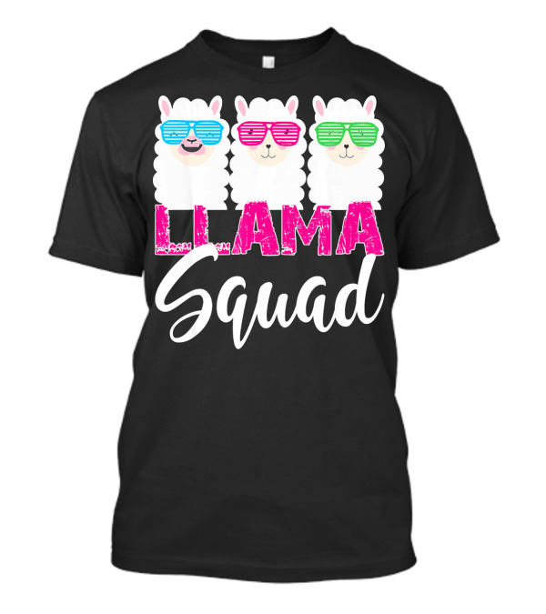 Retro 1980s Llama Squad Funny Cute Llama T-Shirt